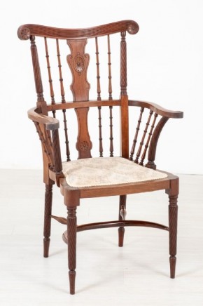 Scottish Arm Chair Antique Mahogany Seat 1890