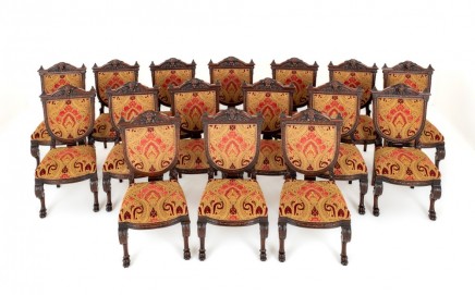 Set Renaissance Dining Chairs 16 Carved Diners