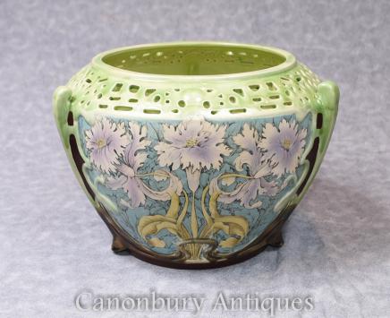 Single Art Nouveau Porcelain Floral Planter Cermaic China Pot