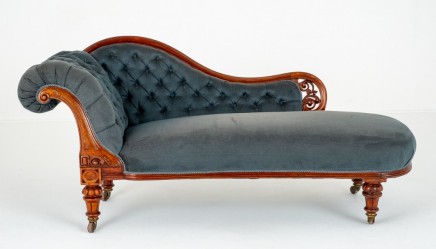 Victorian Chaise Longue Mahogany Settee 1860