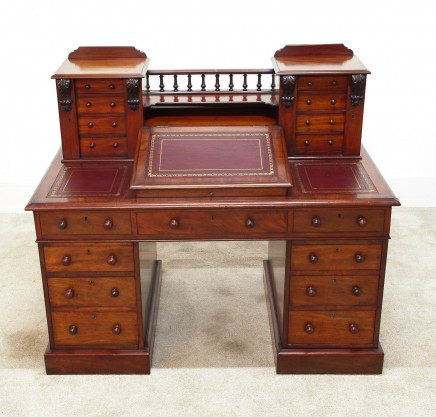 Victorian Charles Dickens Desk Mahogany Writing Table 1880