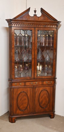 Victorian Corner Cabinet Mahogany Bookcase Glazed