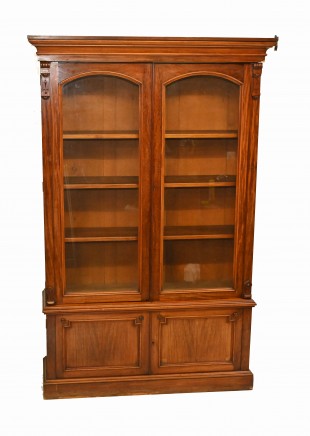 Victorian Library Bookcase Display Cabinet Mahogany 1840