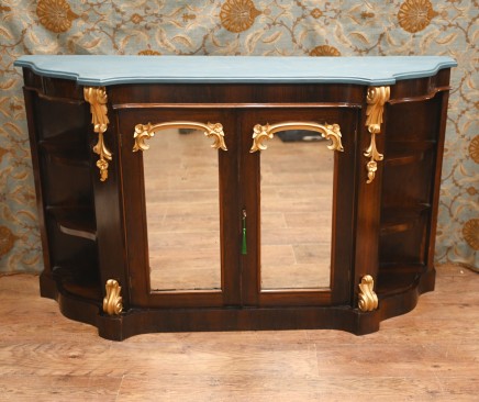 Victorian Mahogany Chiffonier Side Cabinet Mirrored Gilt