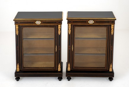 Victorian Pier Cabinets Ebonized Display 1890