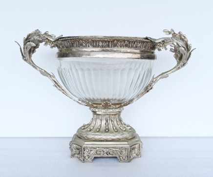 Victorian Sheffield Silver Plate Tureen Cut Glass Bowl Dish Centrepiece