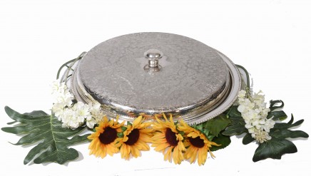 Victorian Silver Plate Tray Serving Lidded Food Dome Platter