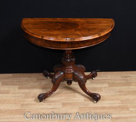 Victorian Walnut Oval Card Table Games Tables