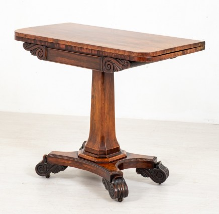 William IV Card Table - Antique Rosewood Games Tables