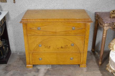 Art Deco Chest Drawers Blonde Walnut Commode
