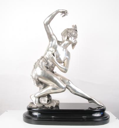 Art Deco Silver Bronze Figurine Castanets by Gori