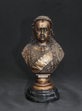 Bronze Bust Queen Victoria English Royalty Monarch