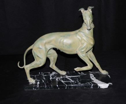 Bronze Greyhound Dog Art Deco Statue Casting Dogs