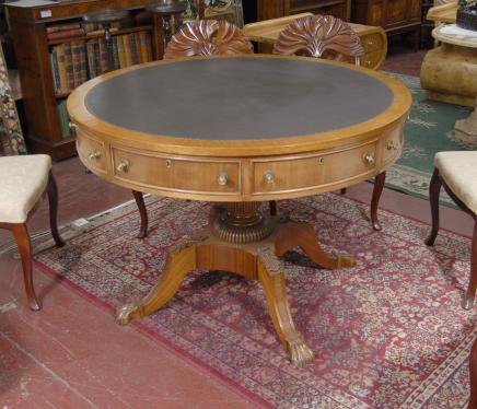 English Victorian Drum Centre Table Tables