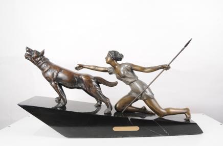 French Art Deco Diana Hunter Statue by Laurens Dogs