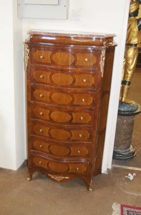 French Louis XV Chest Drawers Tall Boy Cabinet Chests Walnut