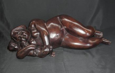 French Voluptuous Mother Child Bronze Sculpture Degas