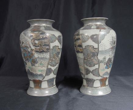 Pair Chinese Famille Verte Kangxi Porcelain Urns