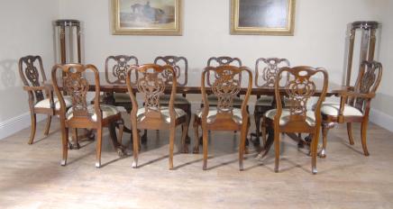 Regency Dining Table & Set George II Chairs Suite