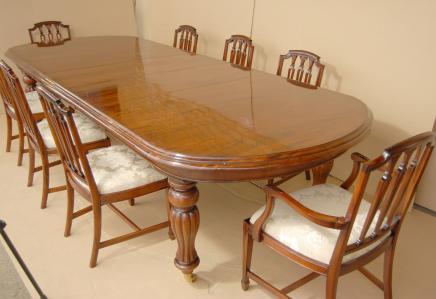 Victorian Dining Set Table & Hepplewhite Chairs Suite