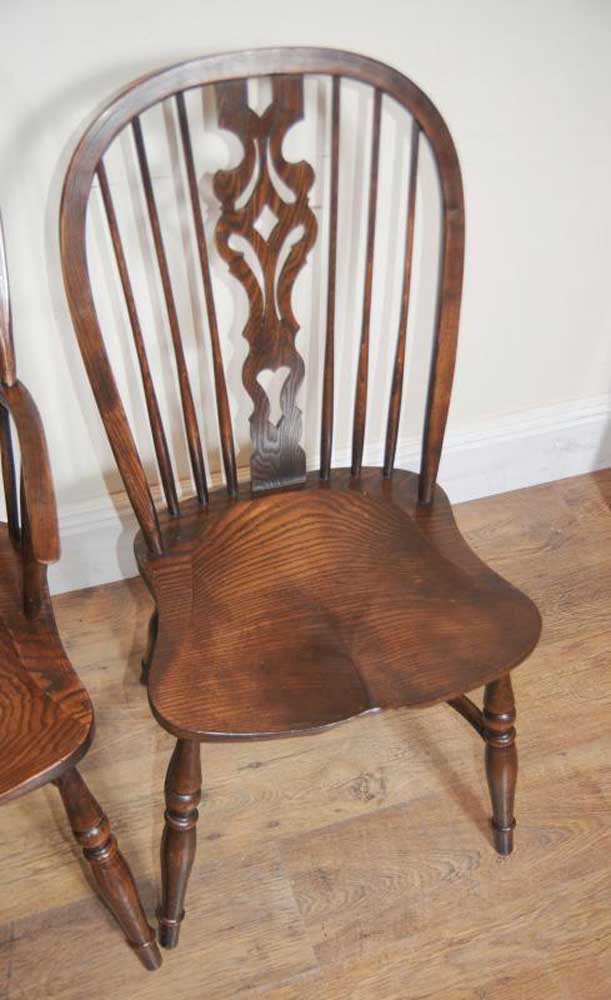 10 Antique Windsor Kitchen Dining Chairs Set