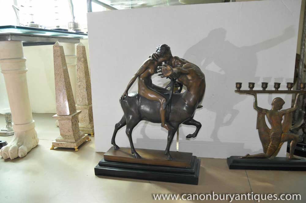 C. Baugh Art Deco Bronze Mythological Centaur with Nude 