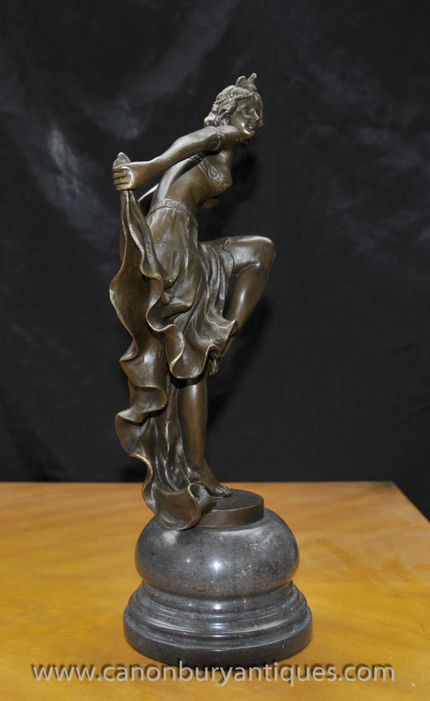 French Art Deco Flapper Dancer Statue Signed A Gory Egyptican Gori