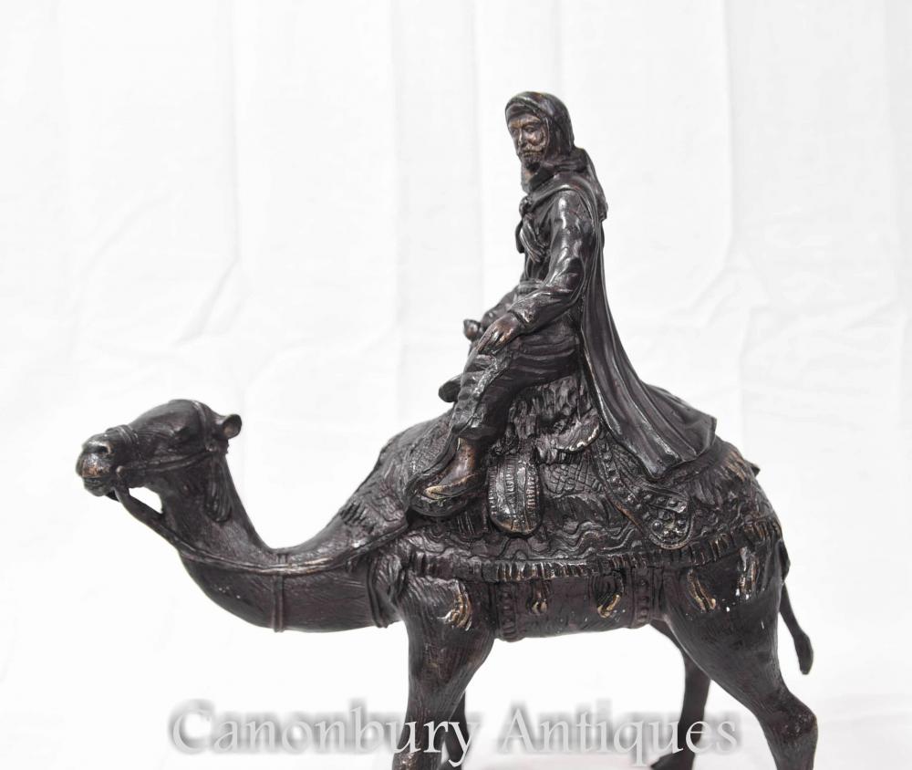 Bronzeskulptur Dromedar Beduine Orient Bronze Figur Kamel sculpture dromedary