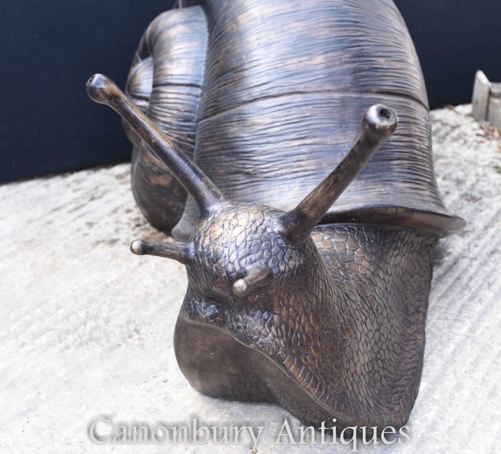 40MM Collect Curio Chinese Small Bronze Exquisite Lifelike Animal Snail Statue蜗牛 