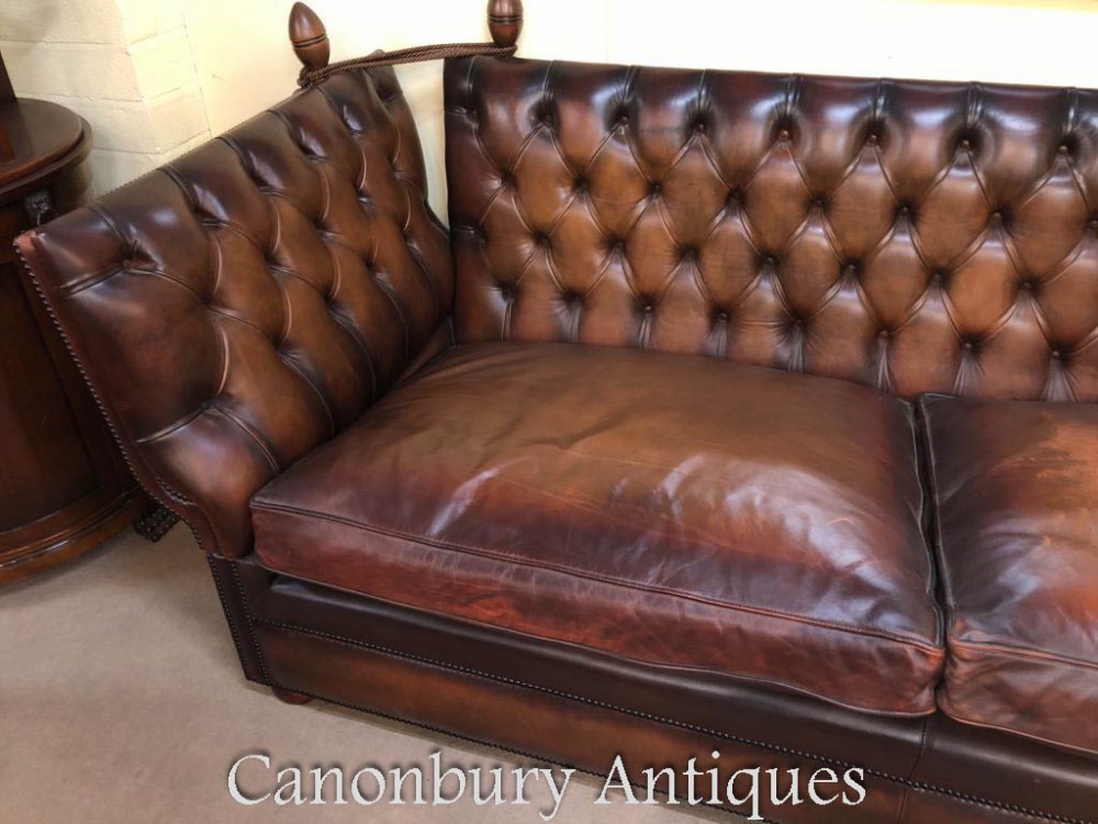 Regency Leather Sofa Couch Deep, Regency Leather Sofa