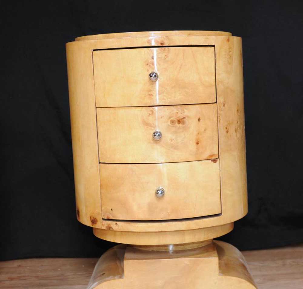 Art Deco Bedside Chest Drawers Side Table Nightstand