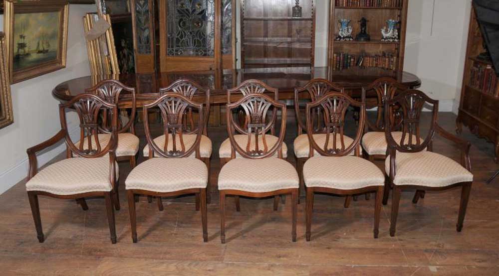 Mahogany Dining Table Chairs Victorian, Sheraton Dining Chairs Antique
