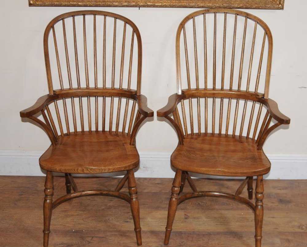 Pair Windsor Dining Arm Chairs Windsors Armchairs