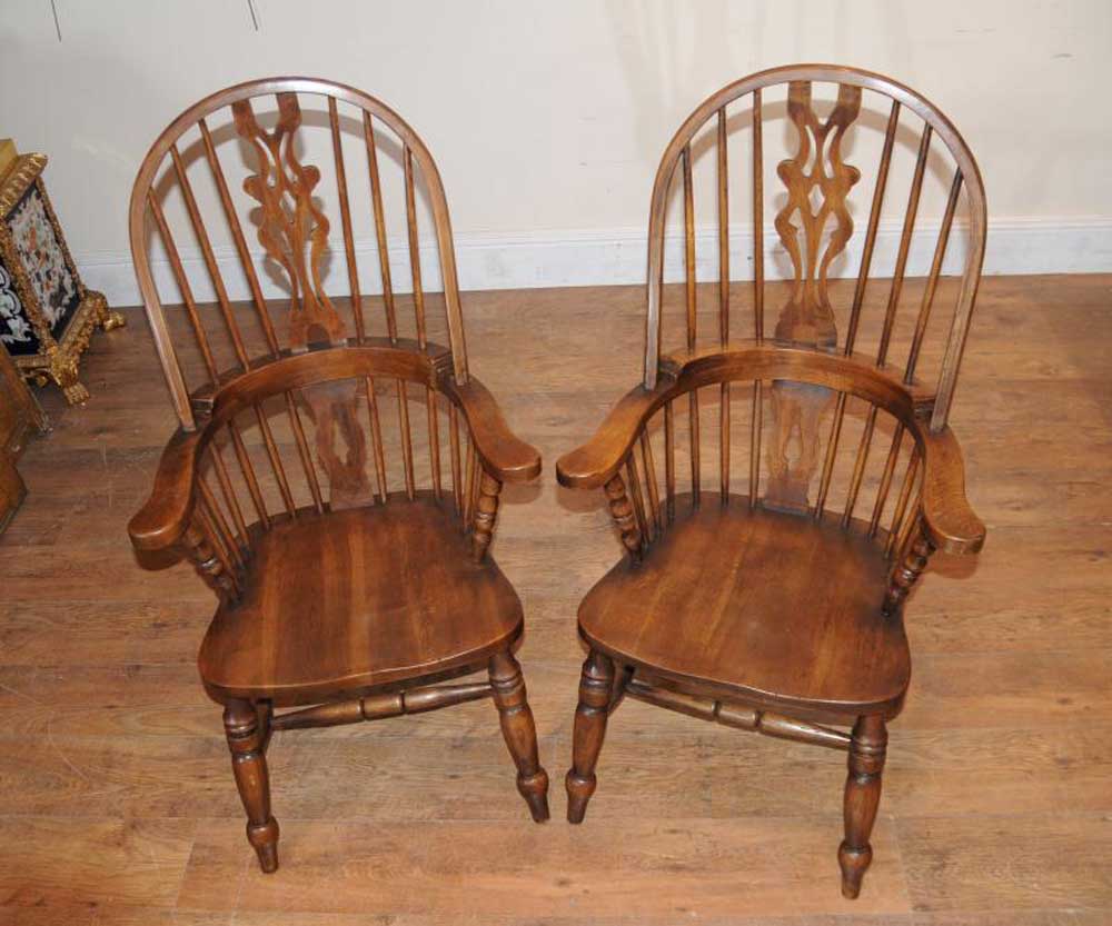 Set 6 Windsor Arm Chairs Armchairs Oak Farmhouse