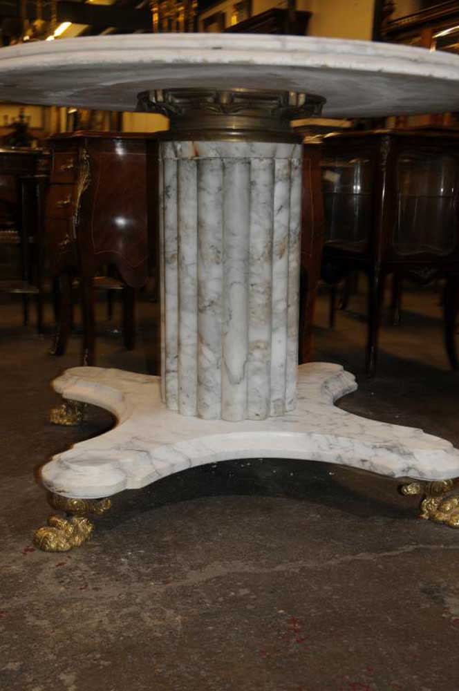 White Italian Marble Centre Table Round Dining Tables