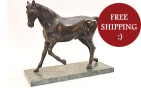 French Bronze Horse Statue -















