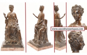 Roman Maiden Bronze Statue - Toga Clad Classical 






















