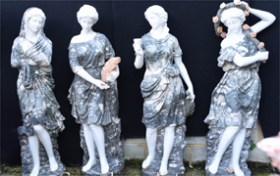 XL Marble Four Seasons Statues - Lifesize Roman Maiden

















