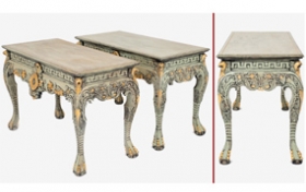 Pair Chippendale Console Tables - Antique Gilded Circa 1900

















