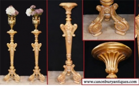 Carved Gilt Pedestal Stands Tables - French Rococo
 



















