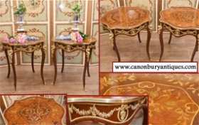Louis XV Side Tables - French Occasional Table Marquetry Inlay



 


















