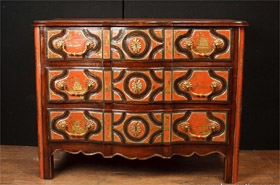 Red Lacquer Chest Drawers- Chinese Commode










