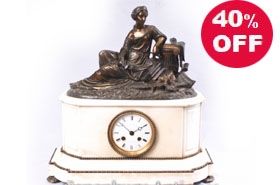 Antique Carriage Clock - French Empire Marble Bronze 














