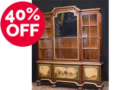 Antique Gillows Painted Display Cabinet 1890


