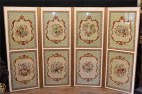 Antique Screen Room Divider - Four Fold Needle Point 1890











 


