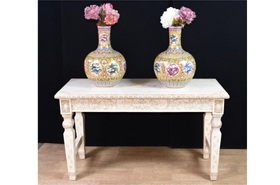 Hand Carved Chinese Bone Console Table














