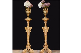 Carved Gilt Pedestal Stands Tables - French Rococo













