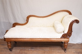 Regency Chaise Longue Sofa Walnut Lounge Day Bed












