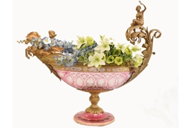 Empire Glass Vase - Cut Cherub Boater















