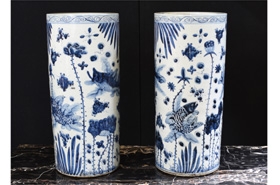 Chinese Blue and White Porcelain Vases 

 
